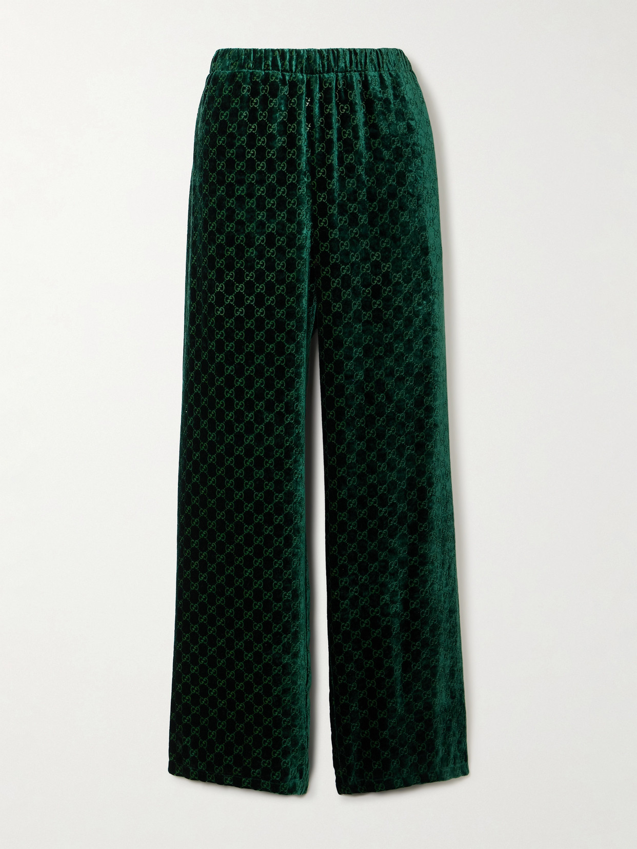 Gucci Devoré-velvet Track Trousers In Blue