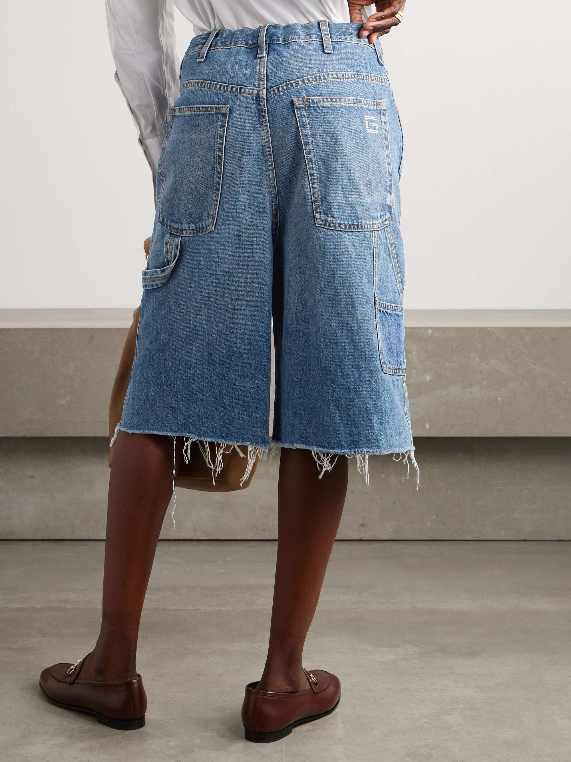 GUCCI Frayed denim shorts | NET-A-PORTER GUCCI Frayed denim shorts | NET-A-PORTER