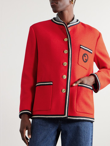 Gucci Striped wool-blend tweed jacket