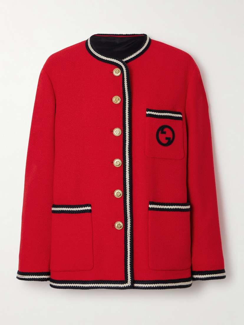 Gucci Striped Wool-blend Tweed Jacket