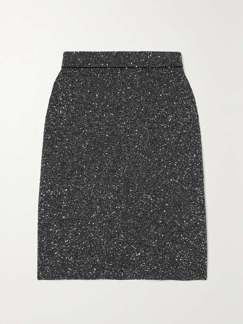 Gucci Sequined Metallic Knitted Skirt