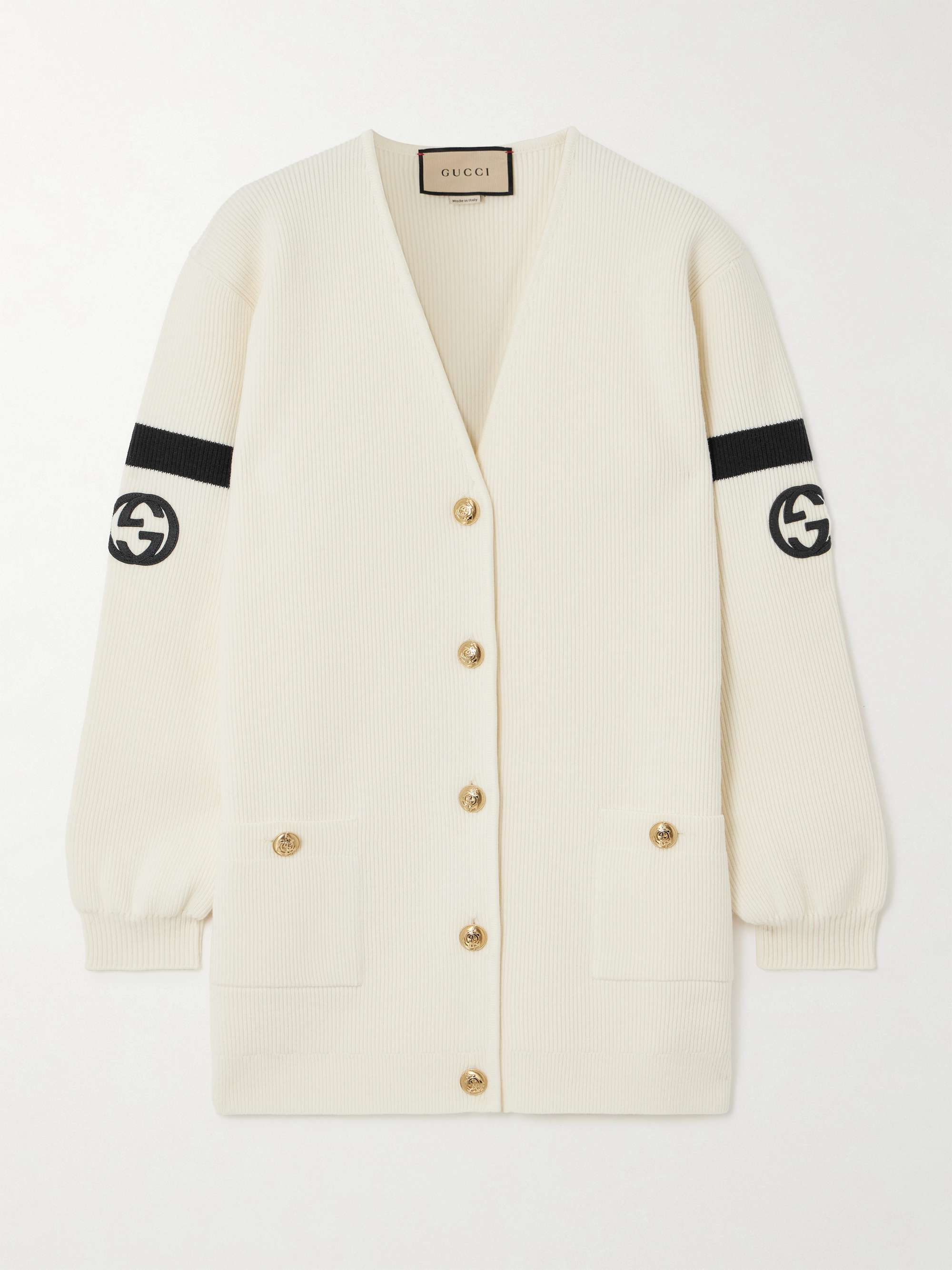 Gucci Women's Wool and Cotton Blend Cardigan White