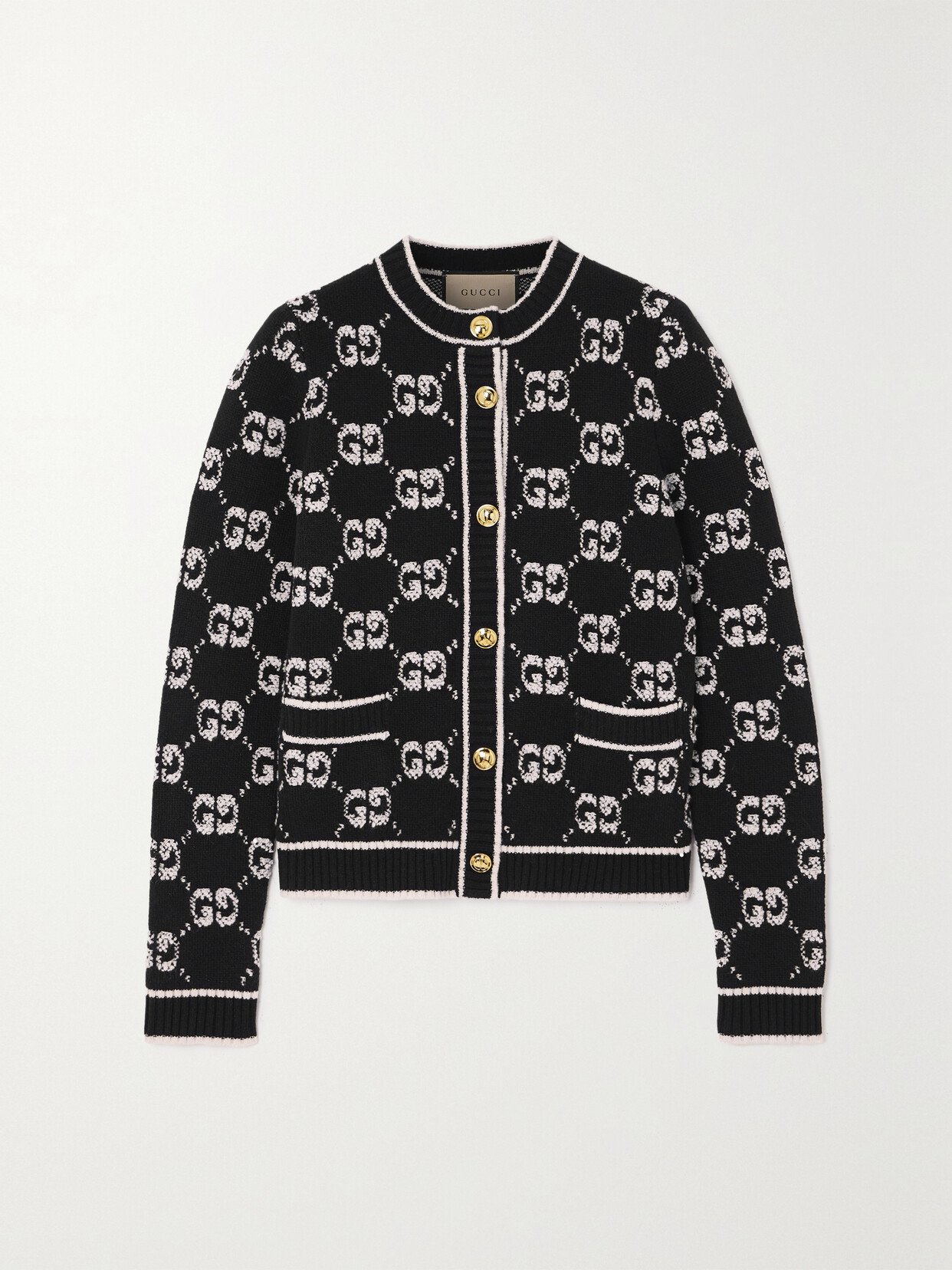 Gucci Jacquard-knit Wool-bouclé Cardigan In Black