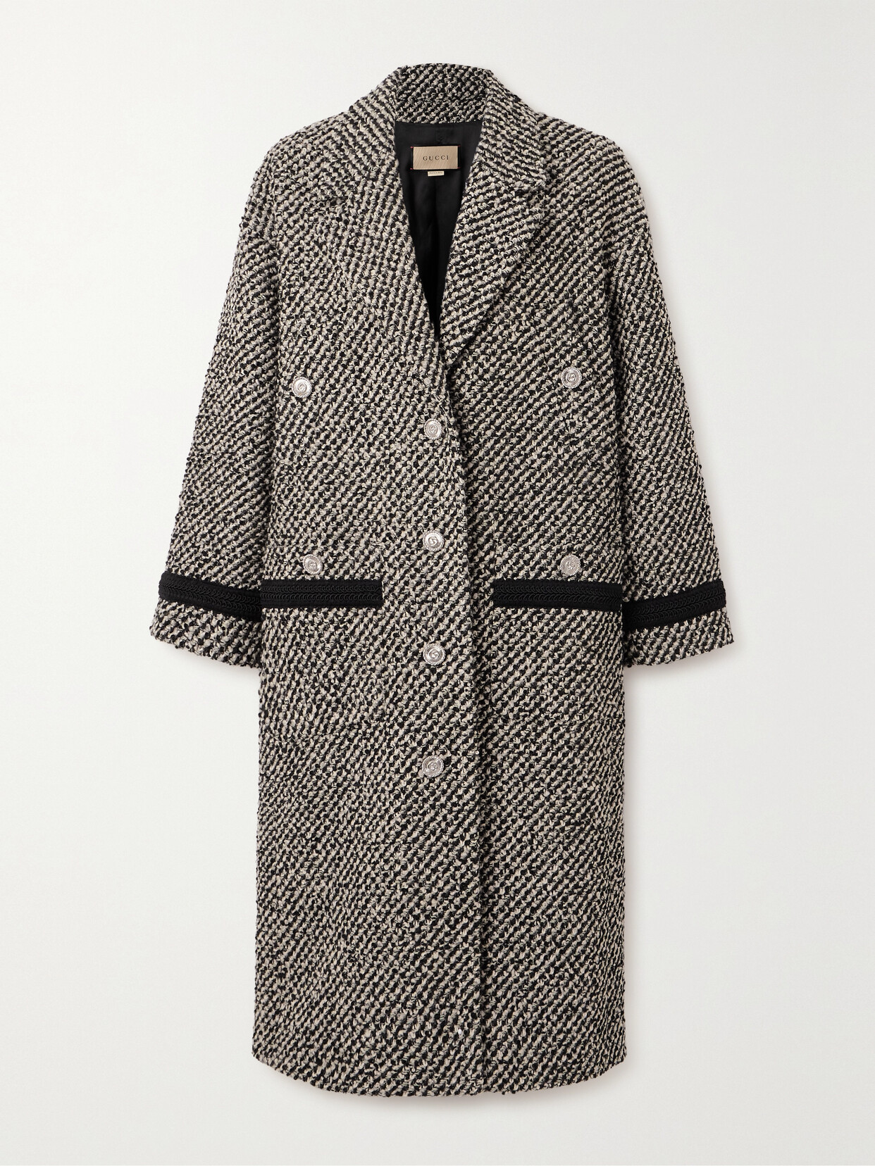 Gucci Metallic Wool-blend Bouclé-tweed Coat