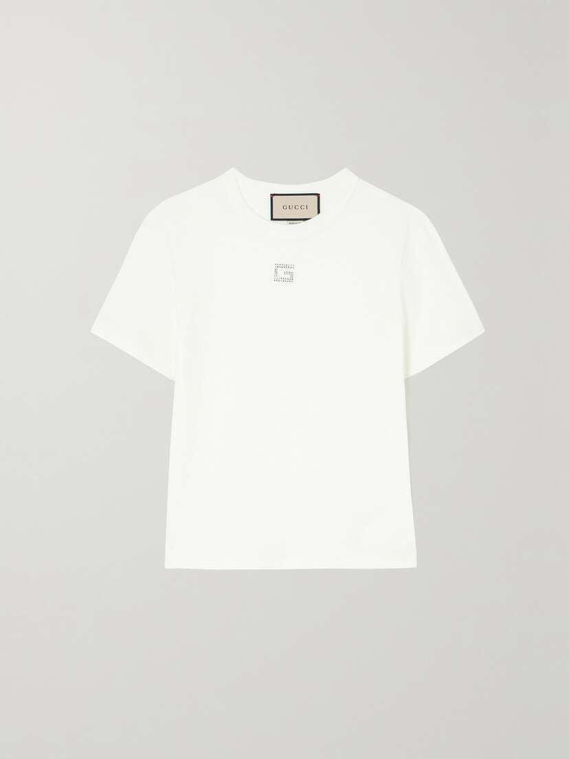 Gucci Crystal-embellished Cotton-jersey T-shirt