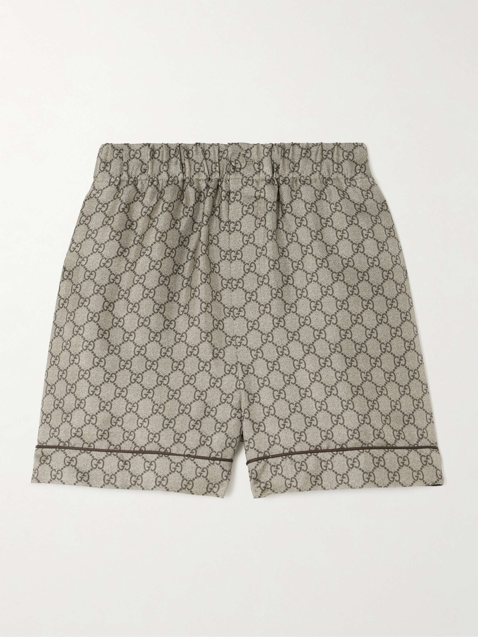 GUCCI GG Supreme printed silk-twill shorts