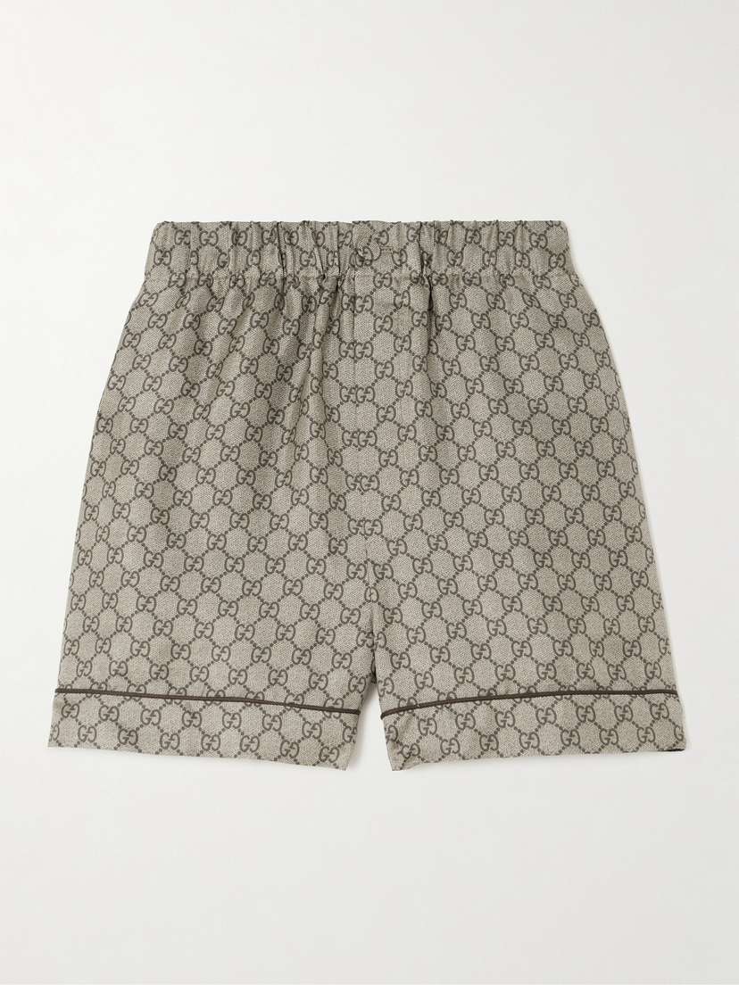 Gucci Gg Supreme Printed Silk-twill Shorts