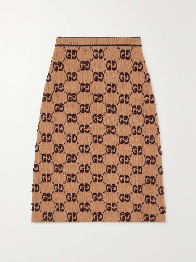 Gucci Wool-jacquard Midi Skirt