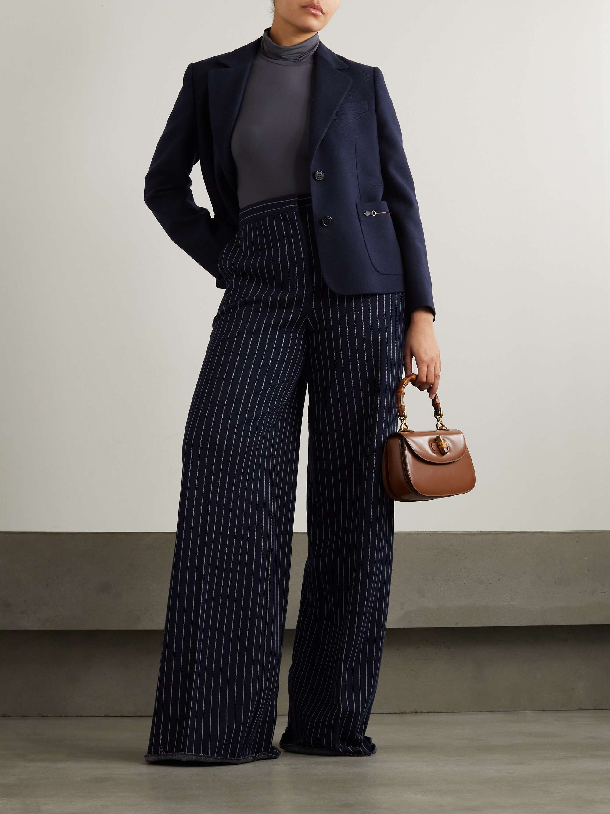 GUCCI Horesbit-detailed cashmere-twill blazer | NET-A-PORTER