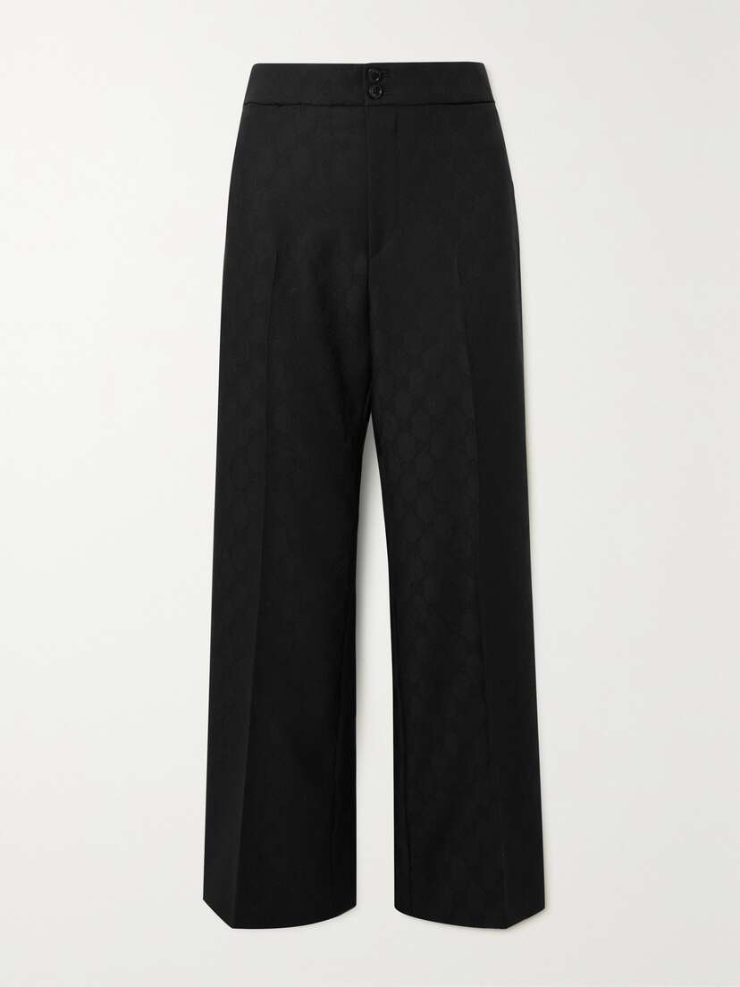 Gucci Cropped Wool-jacquard Bootcut Pants