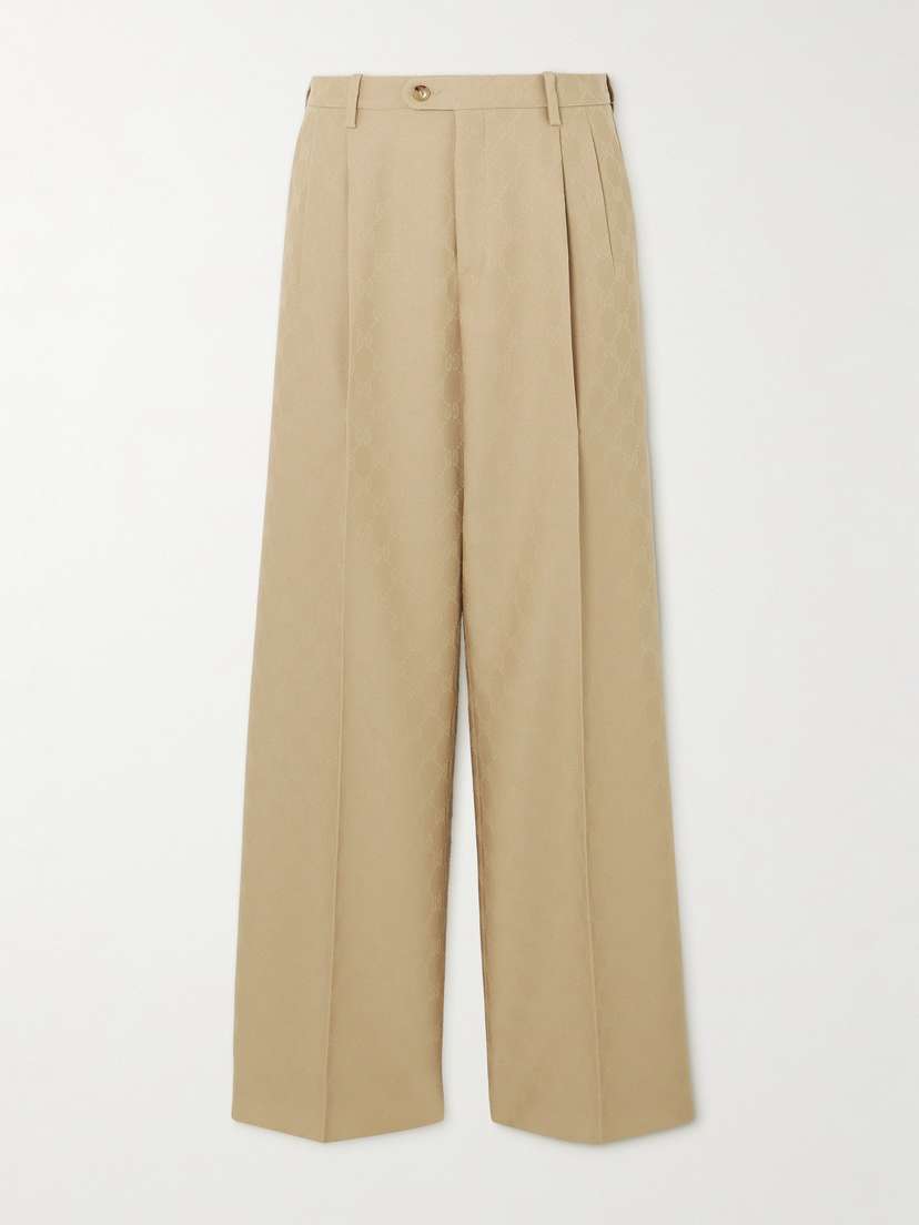 Gucci Pleated Wool-jacquard Pants