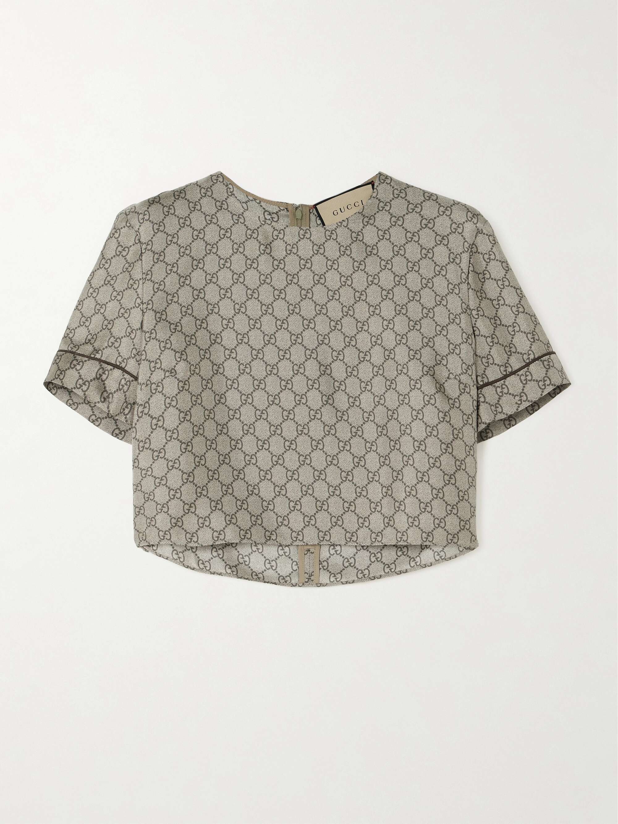 Authentic Guaranteed Gucci Silver Silk Top on Sale at JHROP