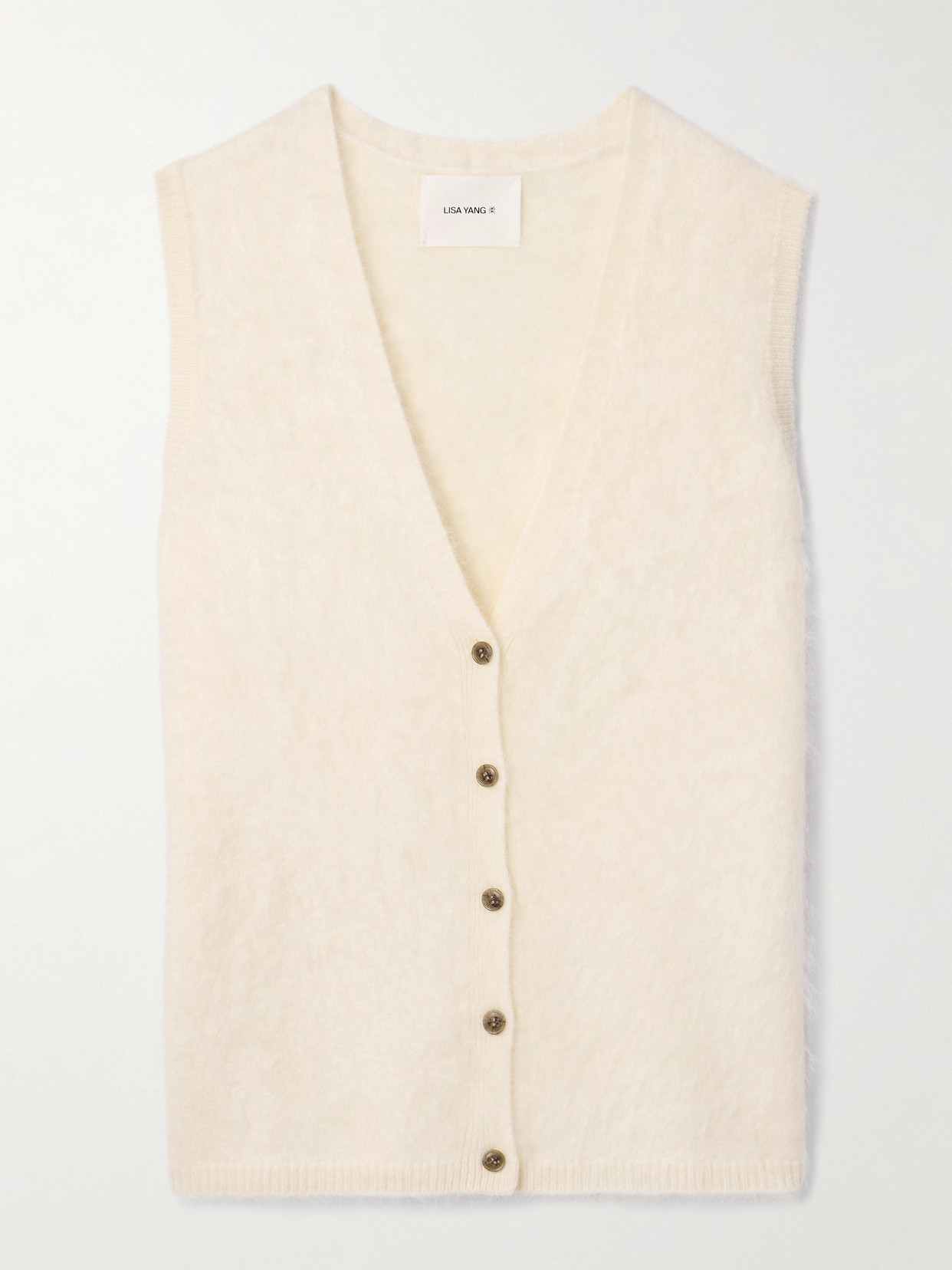 Lisa Yang Astrid Brushed-cashmere Vest In Cream