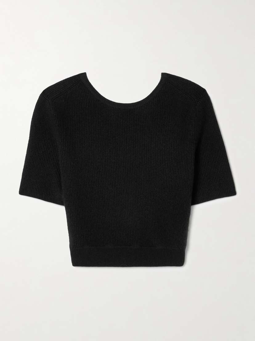 Lisa Yang Josefina Open-back Ribbed Cashmere T-shirt