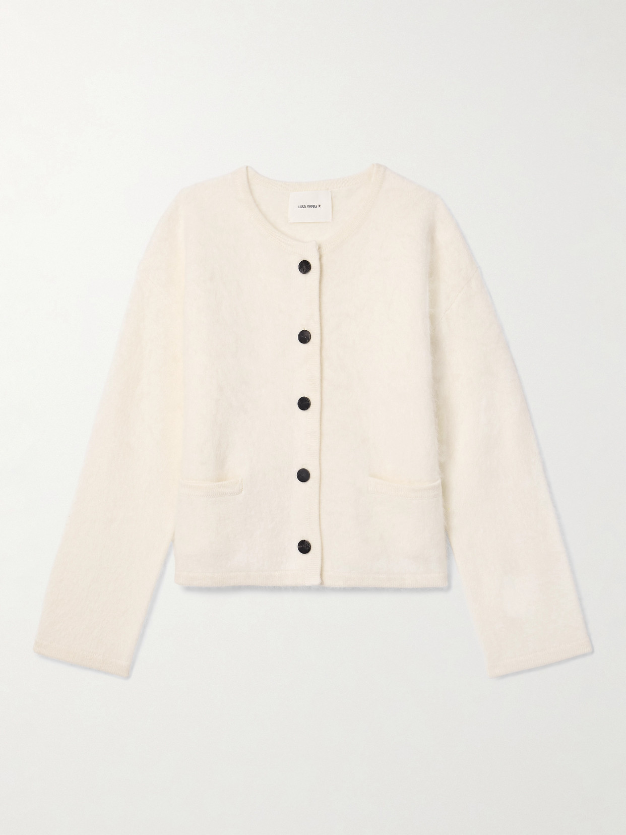 Lisa Yang Kiana Brushed-cashmere Cardigan In Cream