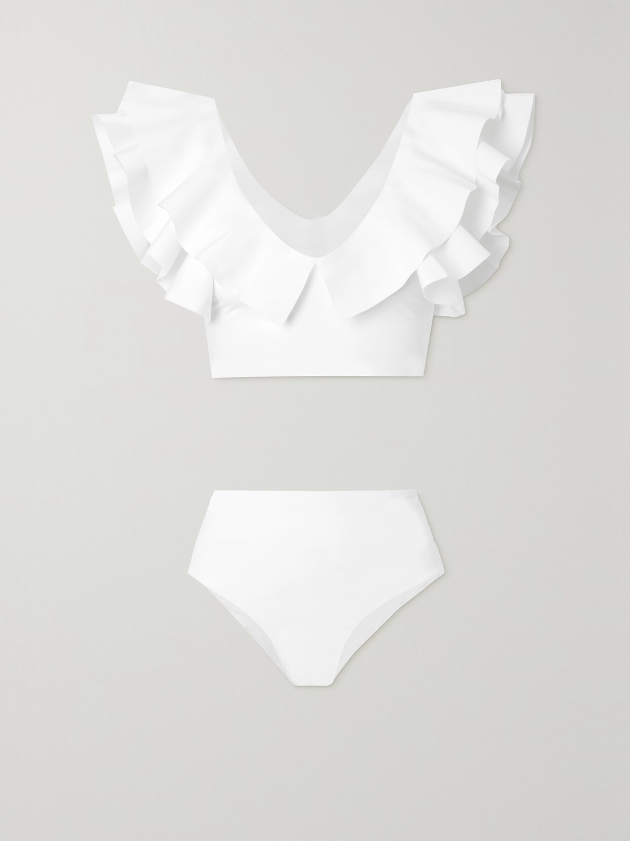 Maygel Coronel - + Net Sustain Mila Ruffled Bikini - White