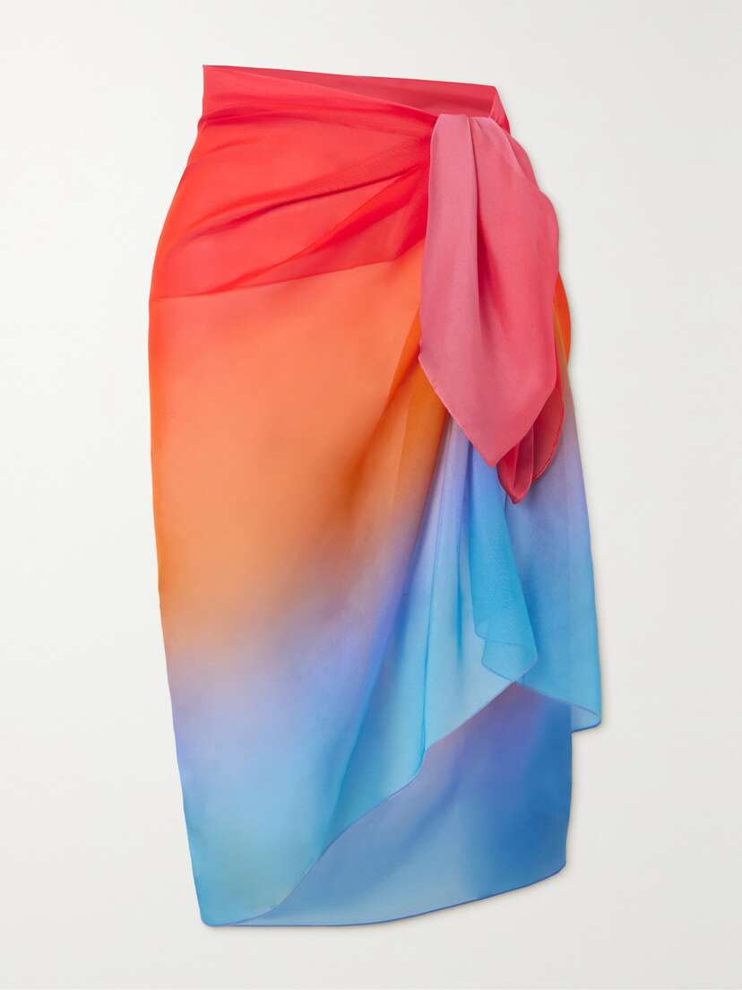 Lido + Net Sustain Dégradé Silk-chiffon Pareo