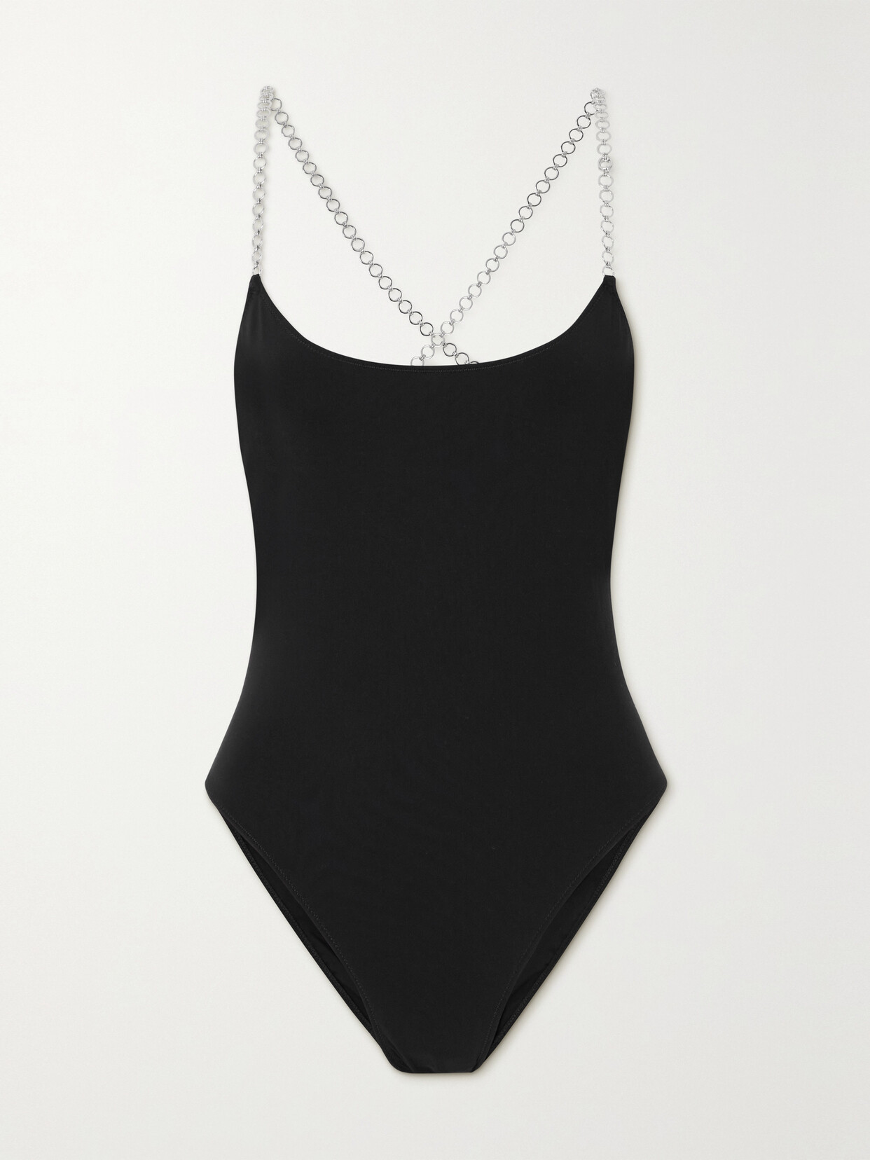 Lido + Net Sustain Uno Chain-embellished Swimsuit In Black