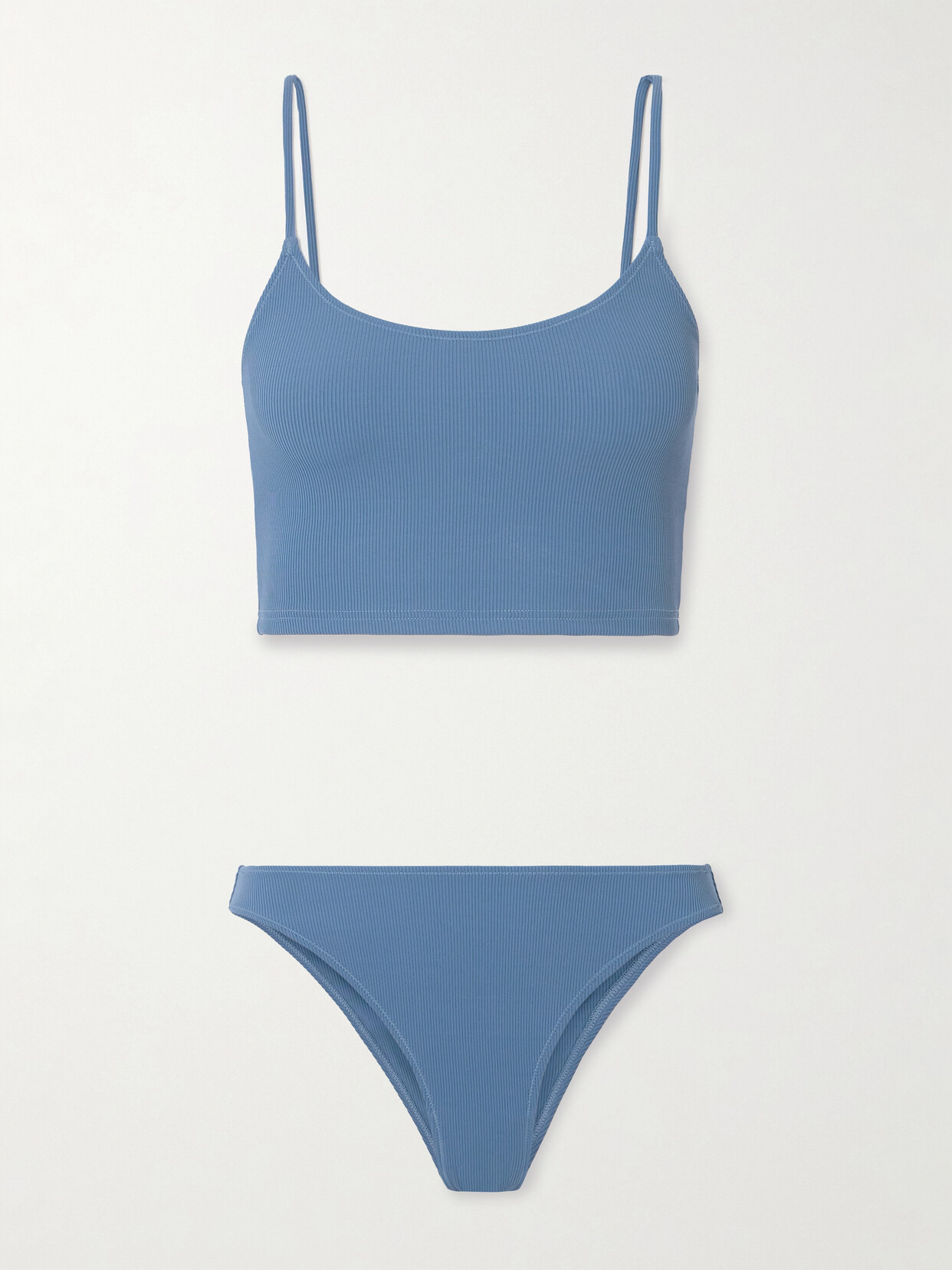 Lido + Net Sustain Quarantotto Ribbed Bikini In Blue