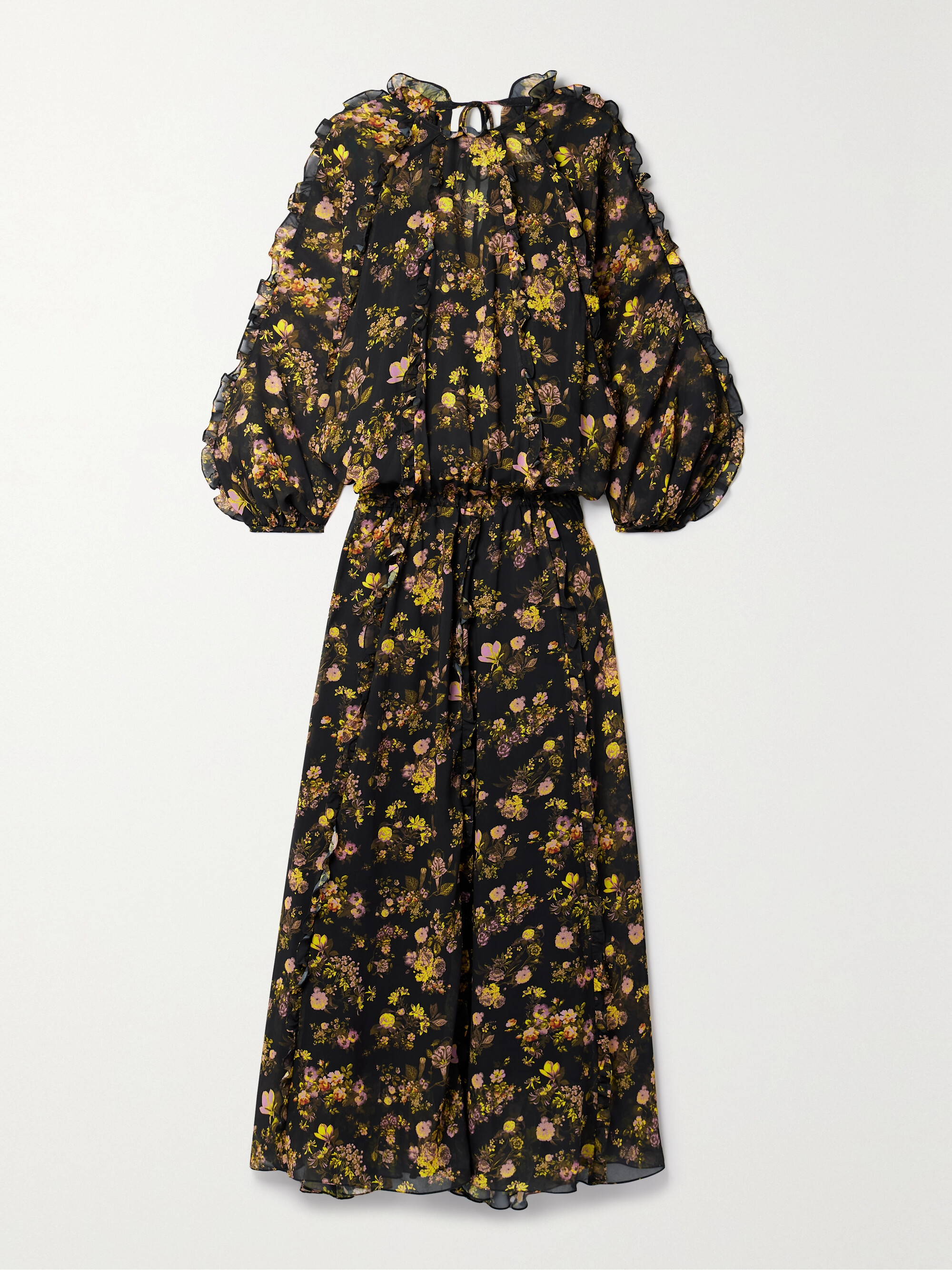Kika Vargas + NET SUSTAIN Grace ruffled floral-print chiffon maxi dress