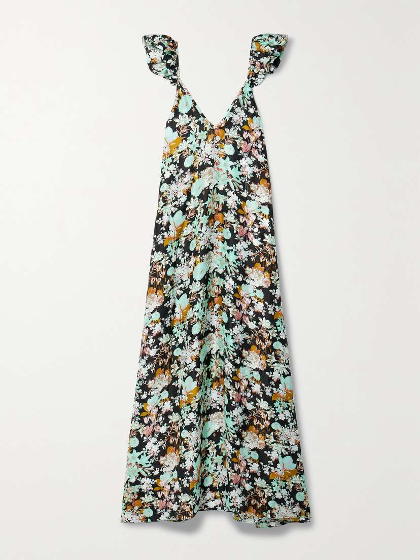 Kika Vargas + Net Sustain Rafaella Floral-print Silk-twill Maxi Dress