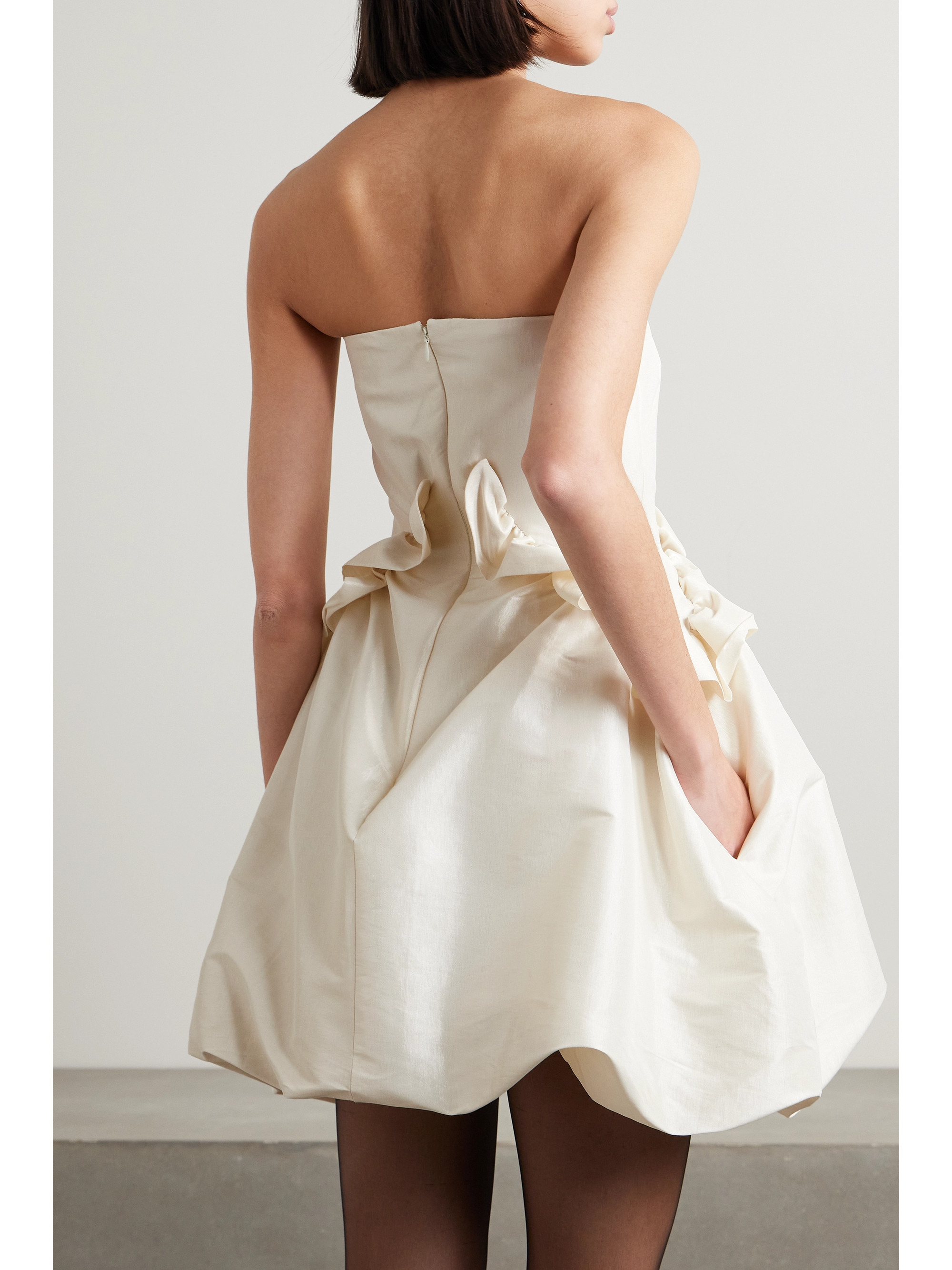 Kika Vargas + NET SUSTAIN Diana strapless ruffled taffeta mini dress thumbnail