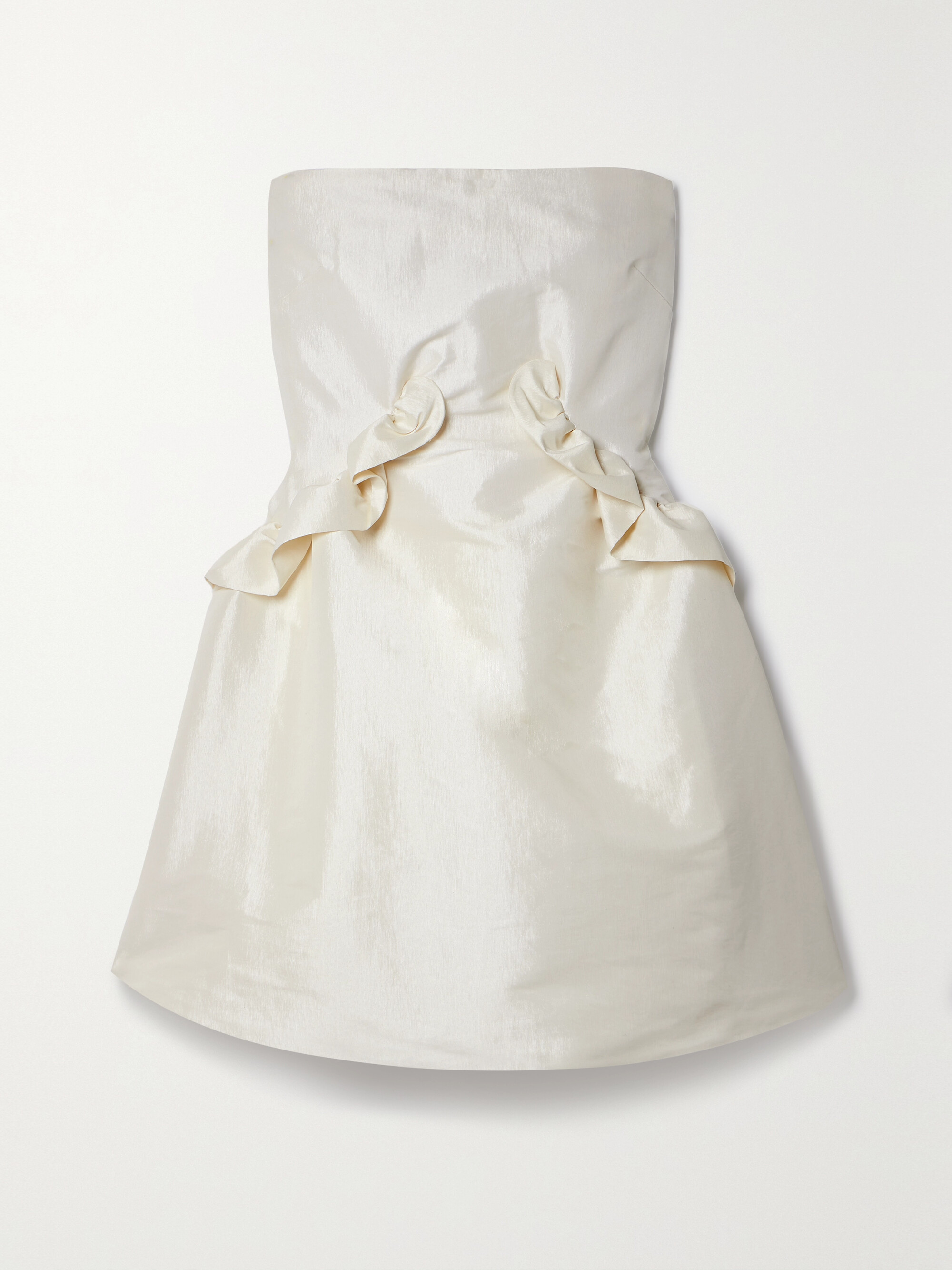 Kika Vargas + NET SUSTAIN Diana strapless ruffled taffeta mini dress thumbnail