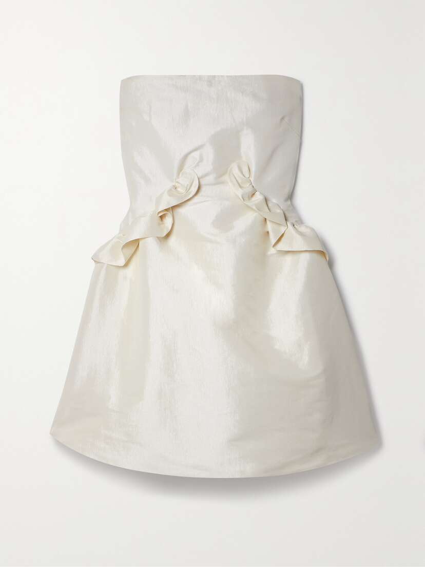 Kika Vargas + Net Sustain Diana Strapless Ruffled Taffeta Mini Dress