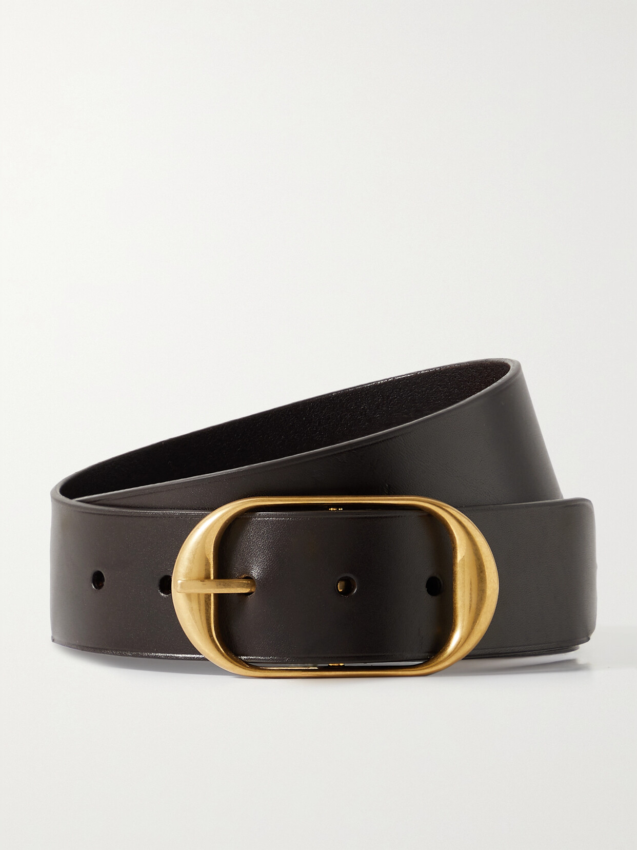 Nili Lotan Nili Leather Belt In Dark_brown_buckle_w_antique_brass