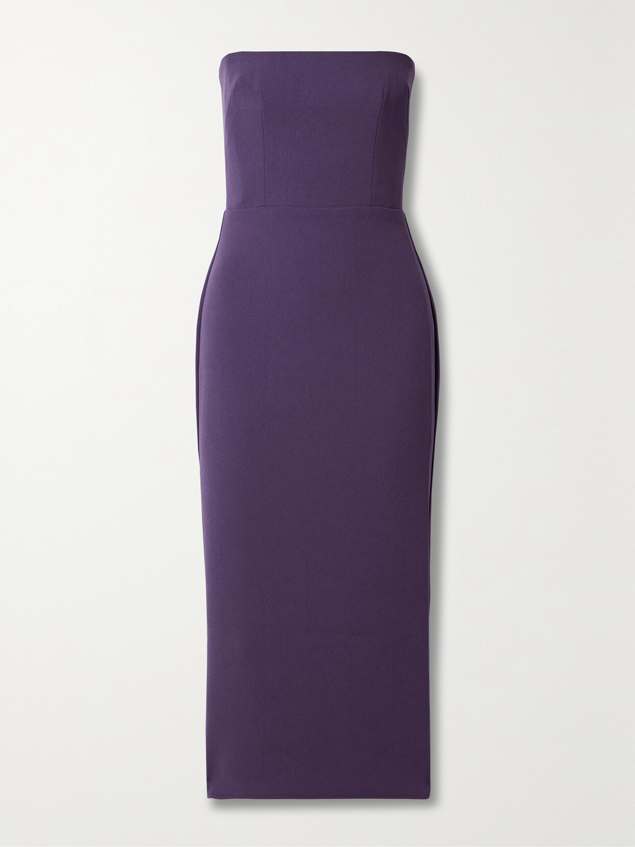 Alex Perry Strapless Stretch-crepe Midi Dress In Purple