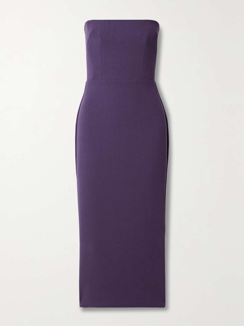 Alex Perry Strapless Stretch-crepe Midi Dress