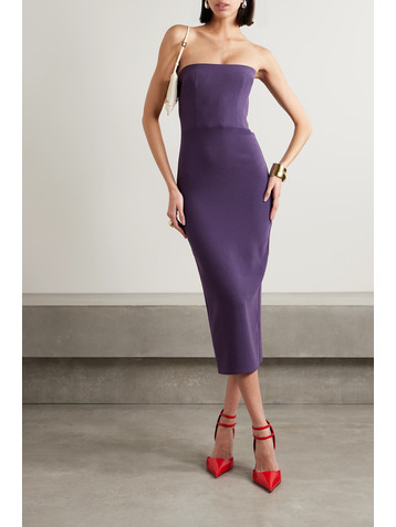 Alex Perry Strapless stretch-crepe midi dress