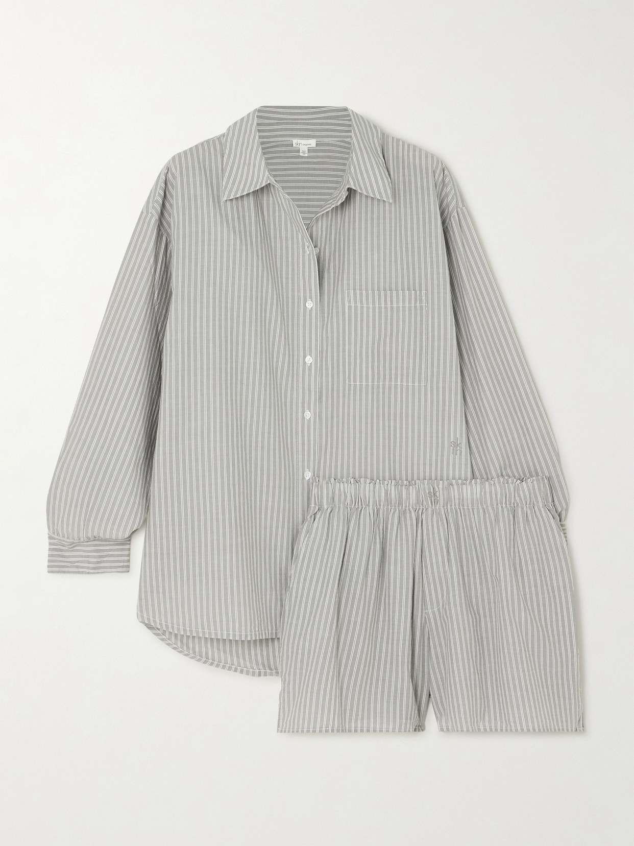 Skin Serena Striped Organic Cotton Pyjama Set In Multi