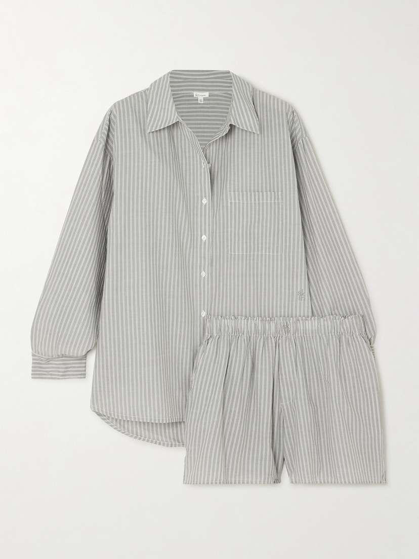 Skin Serena Striped Organic Cotton Pajama Set