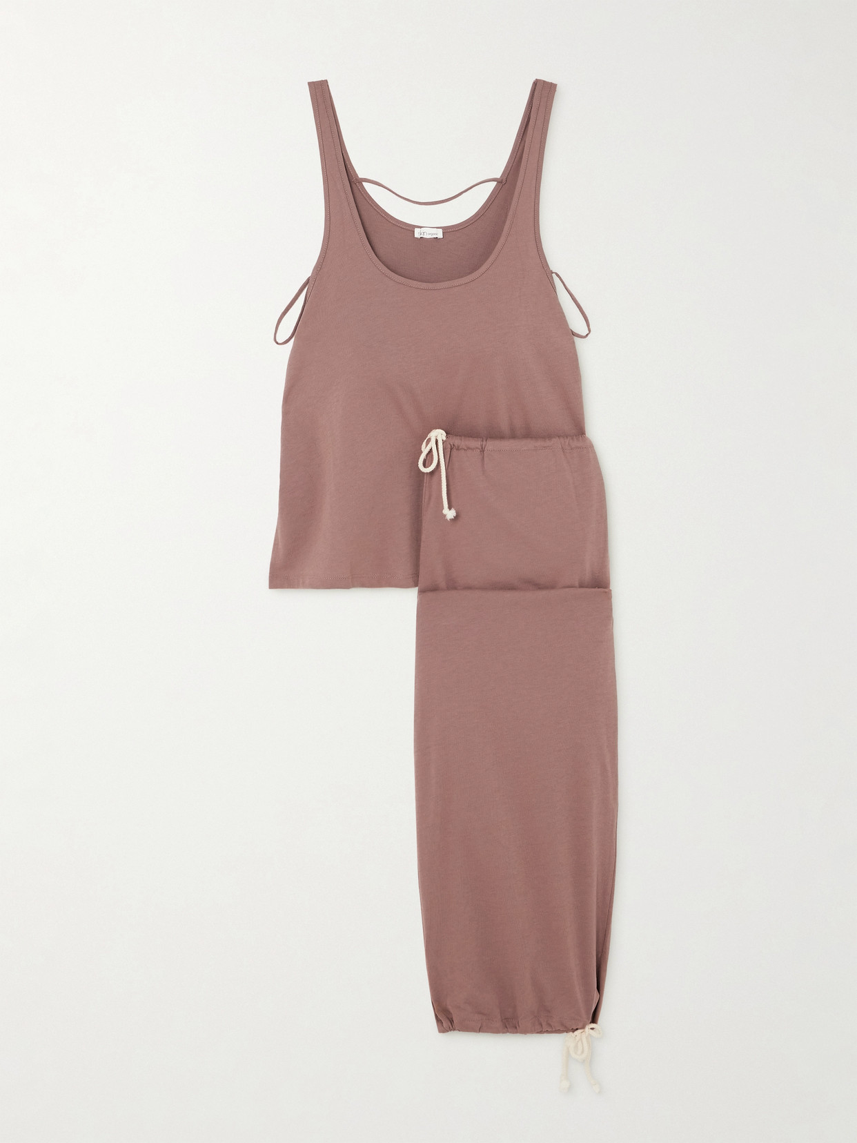 Skin Callie Organic Pima Cotton-jersey Tank And Trousers Set In Pink