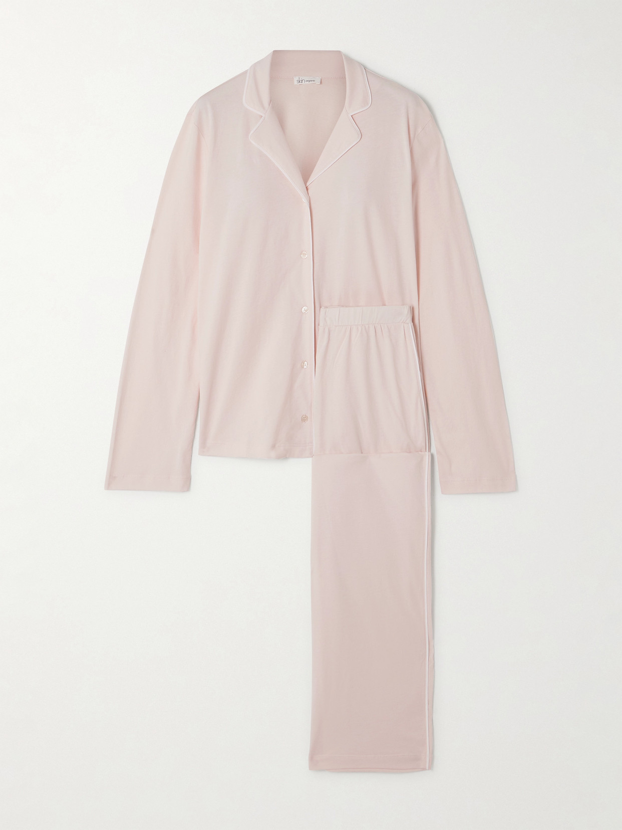 Skin + Net Sustain Cayla Organic Pima Cotton-jersey Pyjama Set In Pink