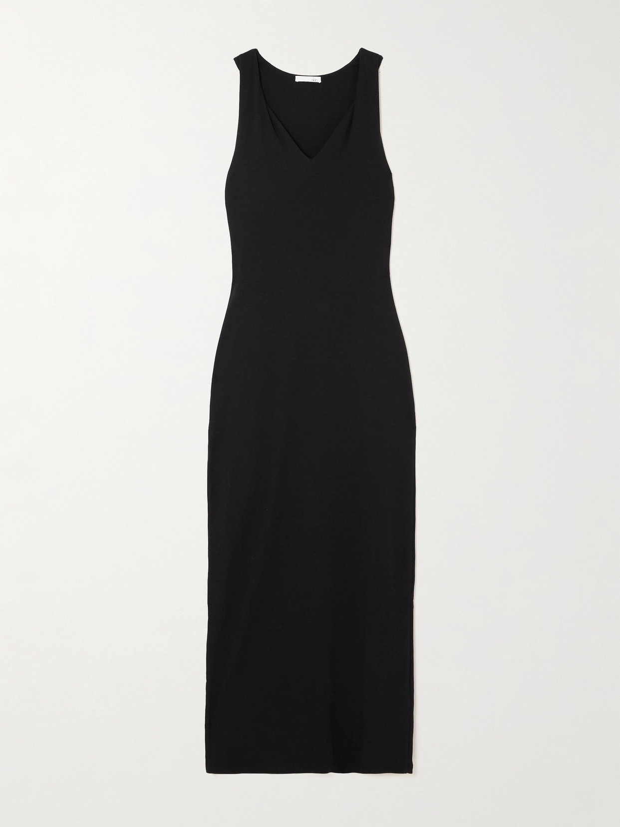 Skin Nia Twisted Ribbed Pima Cotton And Modal-blend Jersey Midi Dress In Black