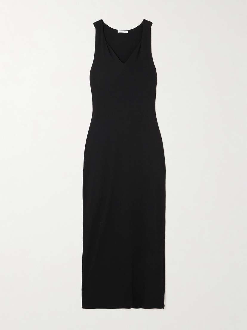 Skin Nia Twisted Ribbed Pima Cotton And Modal-blend Jersey Midi Dress