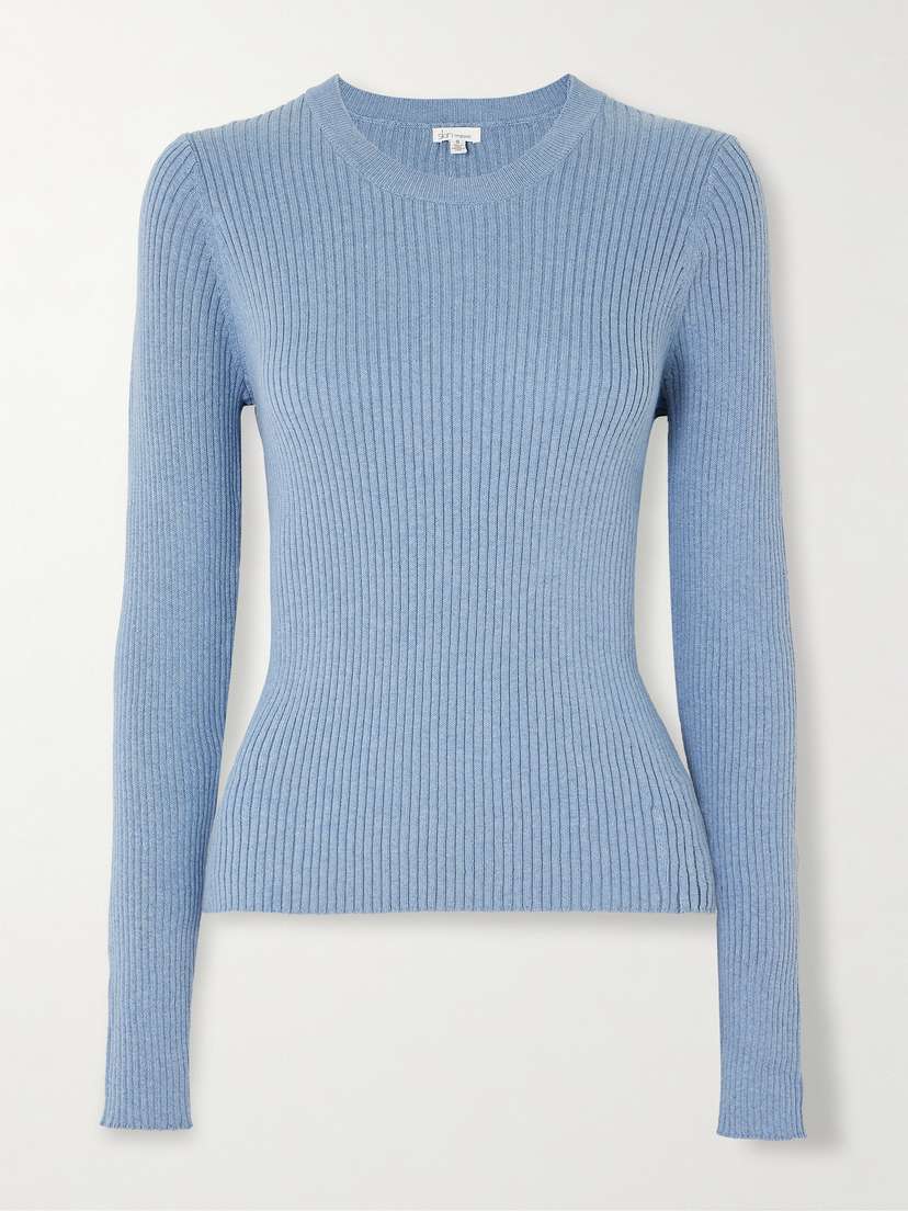 Skin Macey Ribbed Organic Cotton And Cashmere-blend Sweater - x large