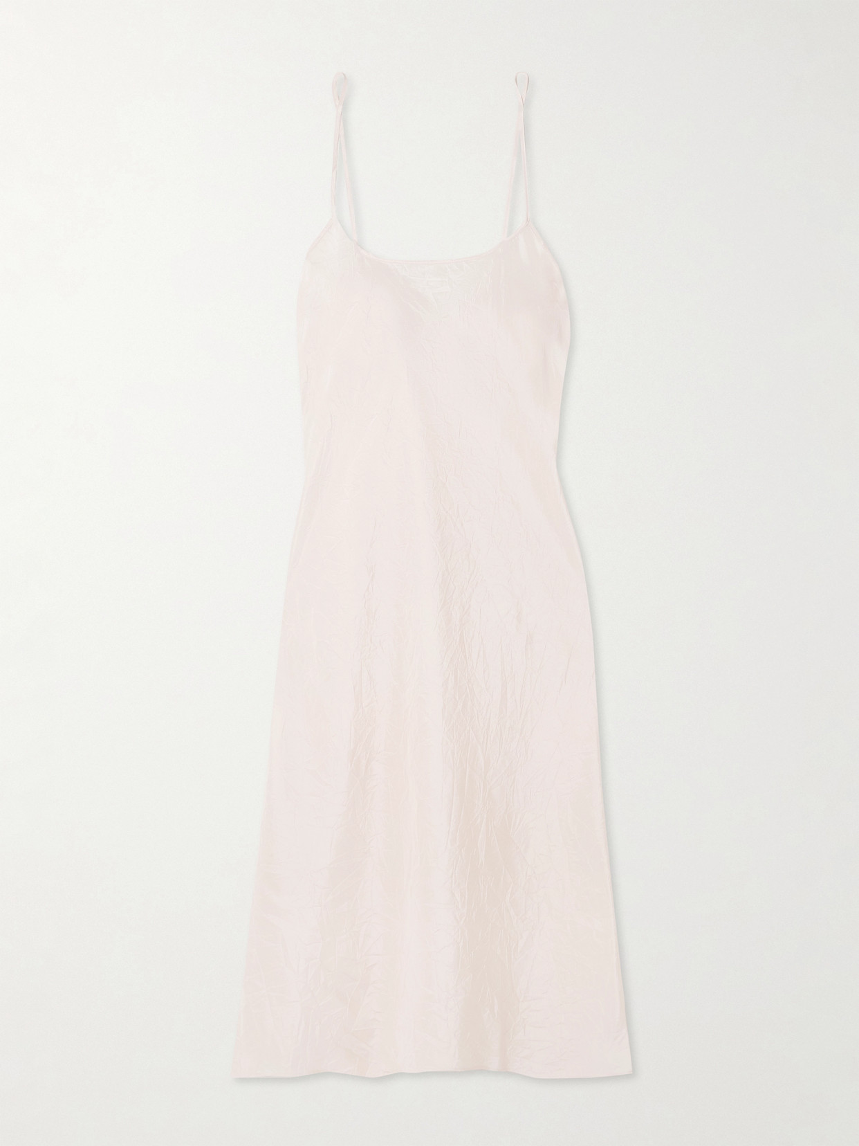 Skin Tay Crinkled Silk-habotai Chemise In Pink