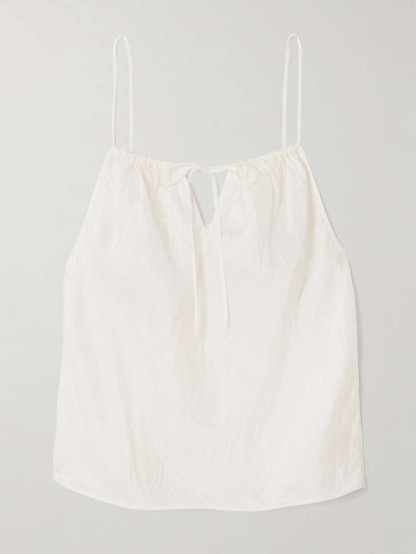 Skin Tali Tie-detailed Crinkled Silk-habotai Camisole