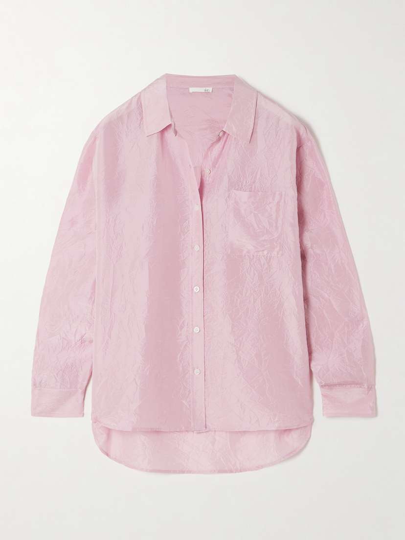 Skin Tasia Crinkled Silk-habotai Pajama Shirt