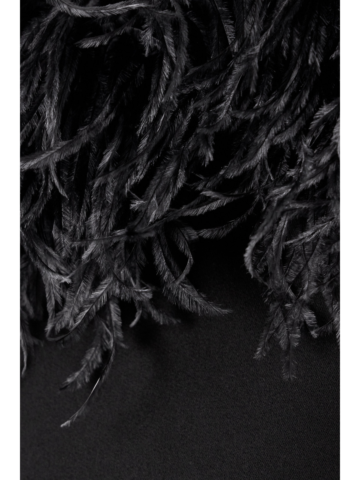 16arlington Taree Black Feather-trimmed Jumpsuit In Black