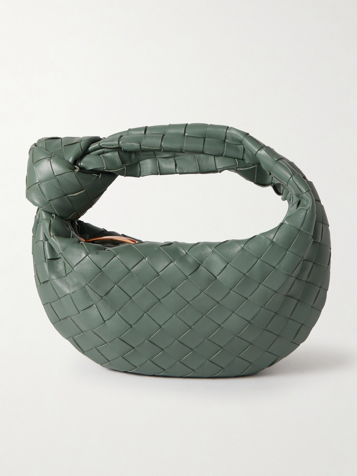 Bottega Veneta Jodie Mini Knotted Intrecciato Leather Tote - Green