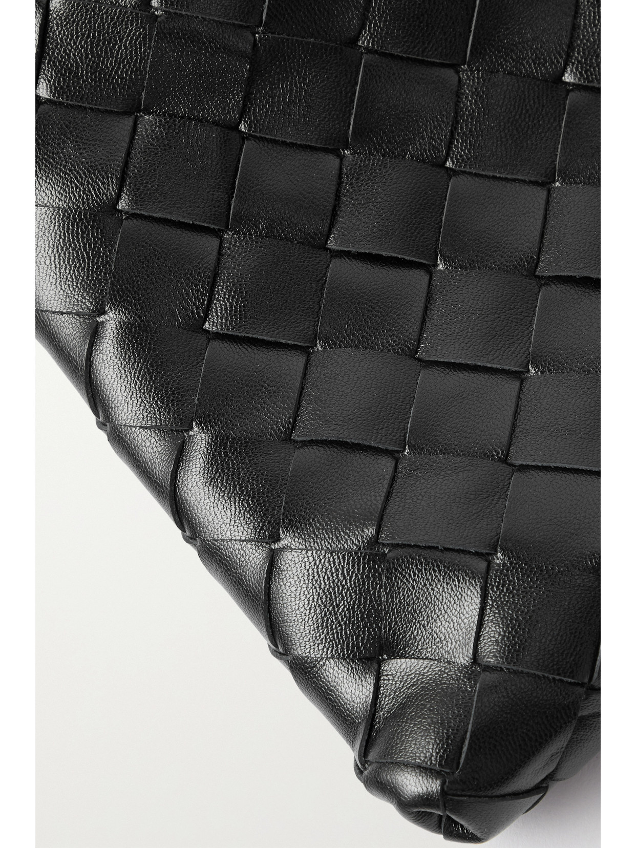 Bottega Veneta Mini Hop Intrecciato Leather Shoulder Bag In Black