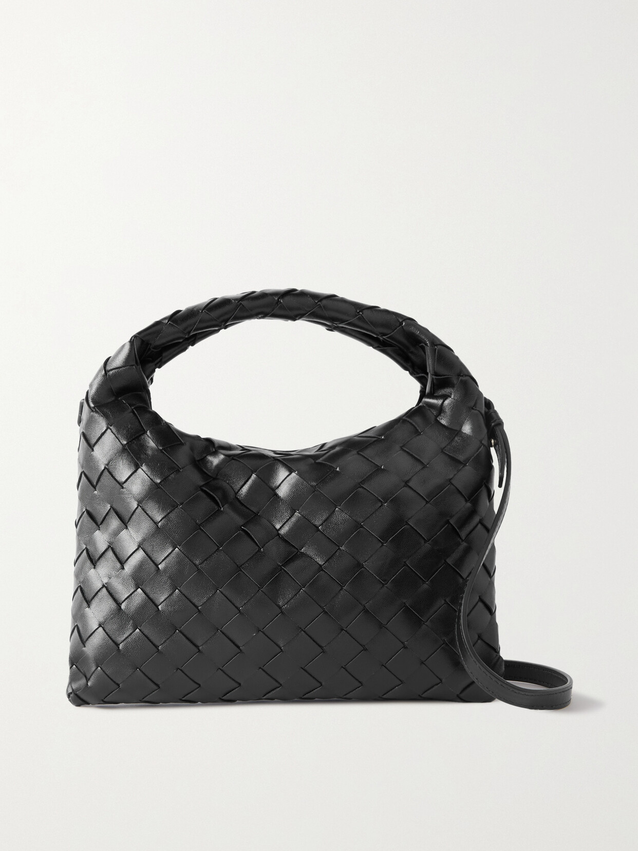 Bottega Veneta - Mini Hop Intrecciato Leather Shoulder Bag - Black