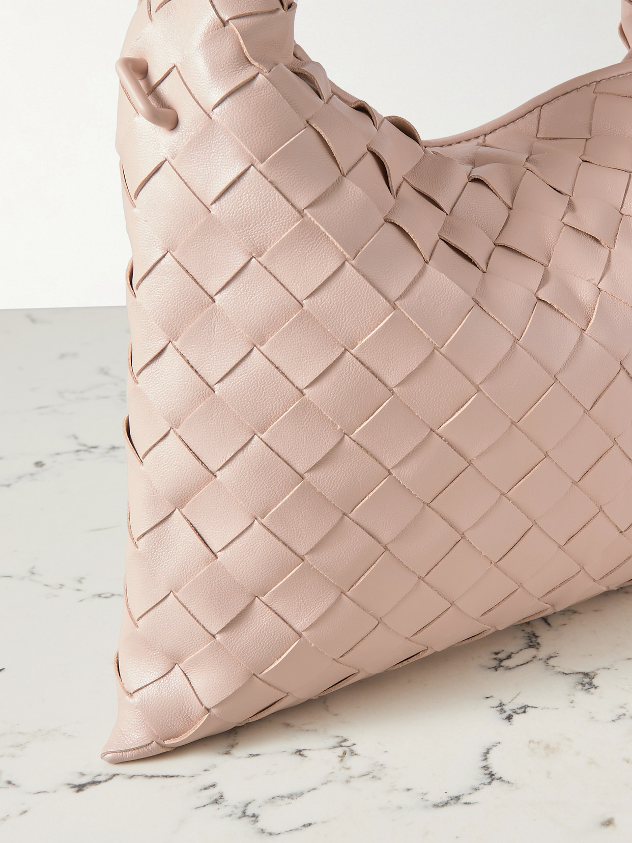 Bottega Veneta Mini Hop Intrecciato Leather Shoulder Bag In Pink