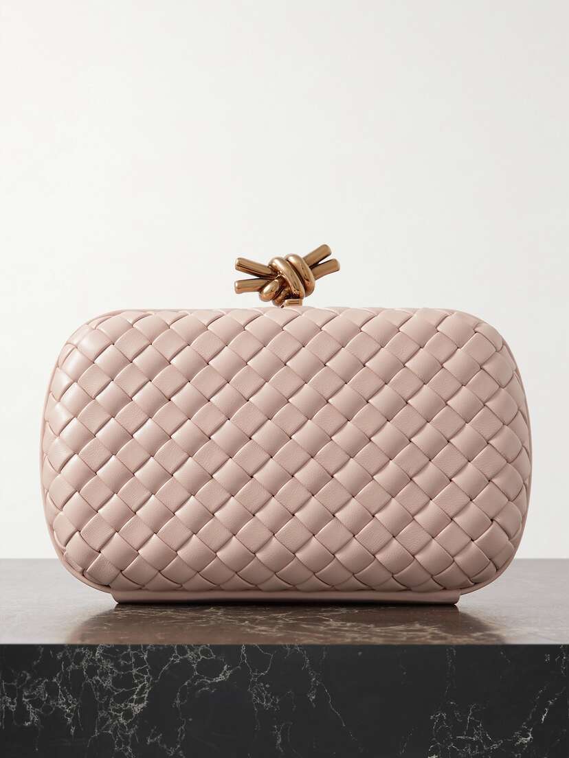 Bottega Veneta Knot Padded Intrecciato Leather Clutch
