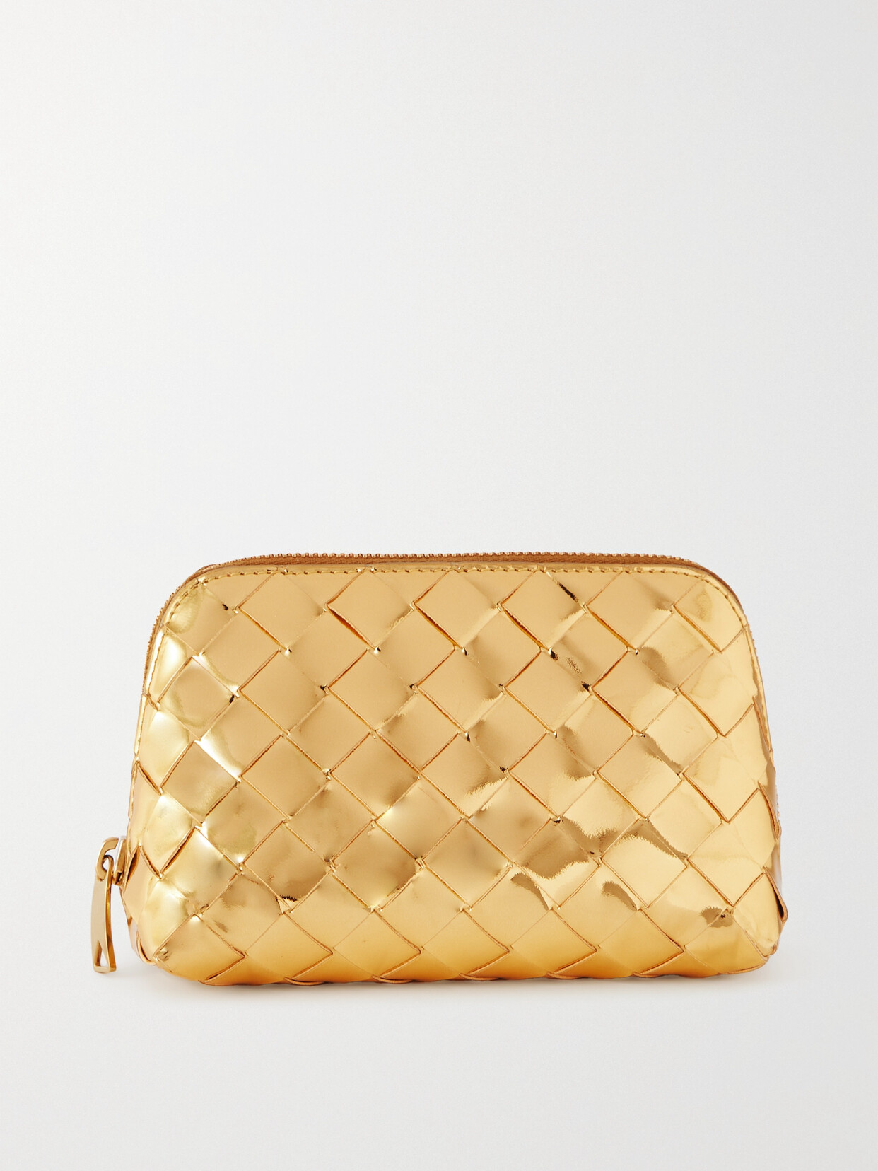 Bottega Veneta Half Moon Intrecciato Mirrored-leather Pouch