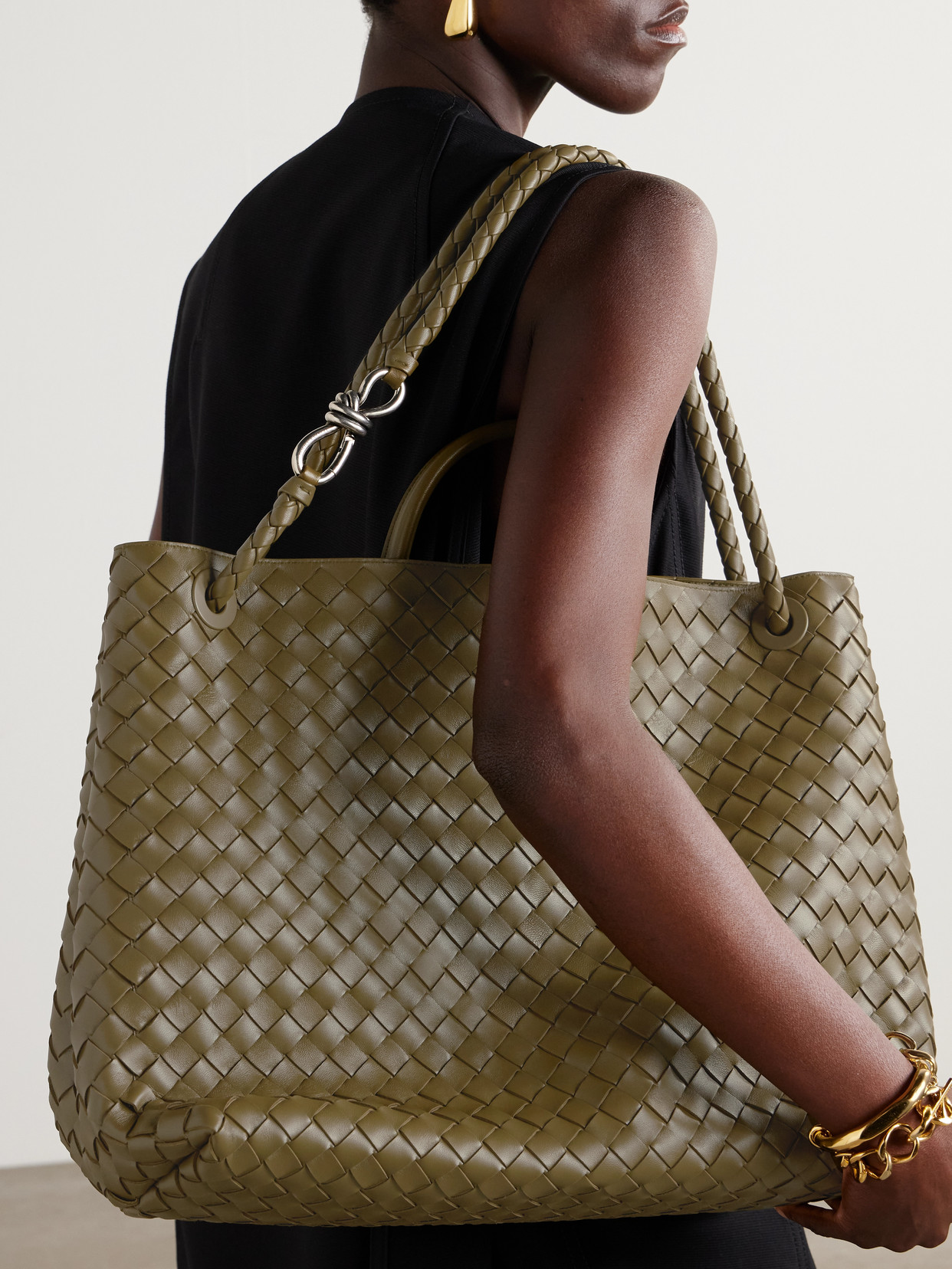 Andiamo Large Intrecciato Leather Tote